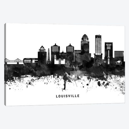 Louisville Skyline Black & White Canvas Print #WDA799} by WallDecorAddict Canvas Print