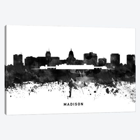 Madison Skyline Black & White Canvas Print #WDA801} by WallDecorAddict Canvas Print