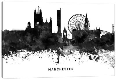 Manchester Skyline Black & White Canvas Art Print - Manchester