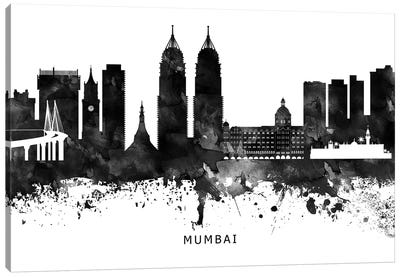Mumbai Skyline Black & White Canvas Art Print - Mumbai