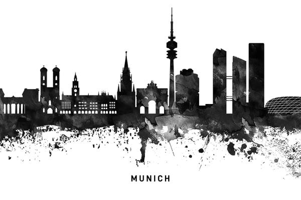 Munich Skyline Black & White
