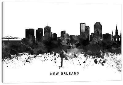 New Orleans Skyline Black & White Canvas Art Print - New Orleans Art
