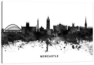 Newcastle Skyline Black & White Canvas Art Print - England Art