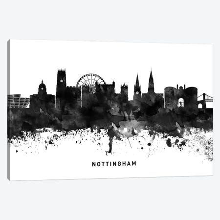 Nottingham Skyline Black & White Canvas Print #WDA822} by WallDecorAddict Art Print