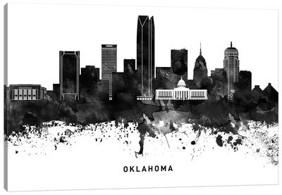 Oklahoma Skyline Black & White Canvas Art Print - Oklahoma Art