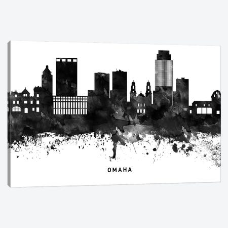 Omaha Skyline Black & White Canvas Print #WDA824} by WallDecorAddict Canvas Wall Art