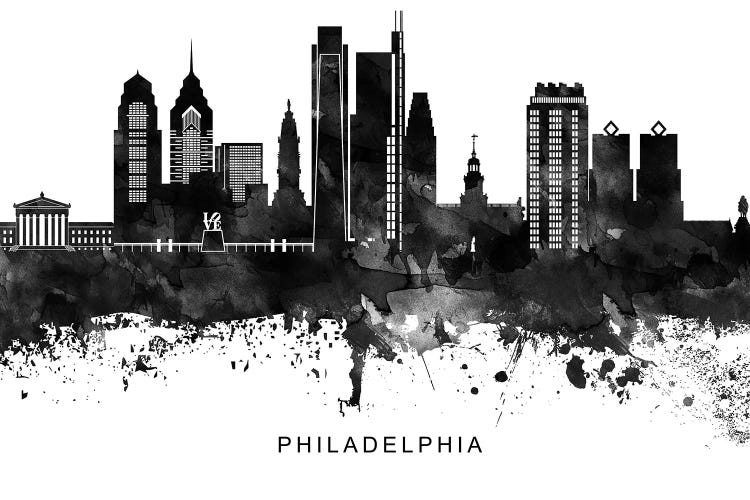 Philadelphia Skyline Black & White