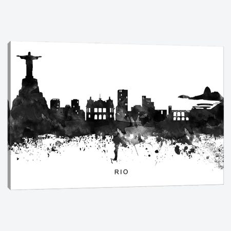 Rio Skyline Black & White Canvas Print #WDA842} by WallDecorAddict Canvas Print