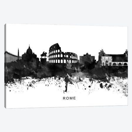 Rome Skyline Black & White Canvas Print #WDA843} by WallDecorAddict Canvas Art Print