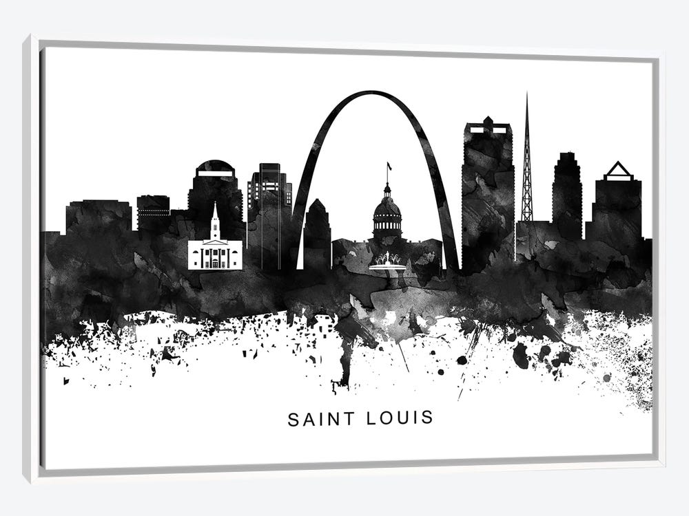 St Louis Wall Art Black and White: St Louis in Neon