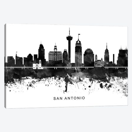 San Antonio Skyline Black & White Canvas Print #WDA848} by WallDecorAddict Canvas Print