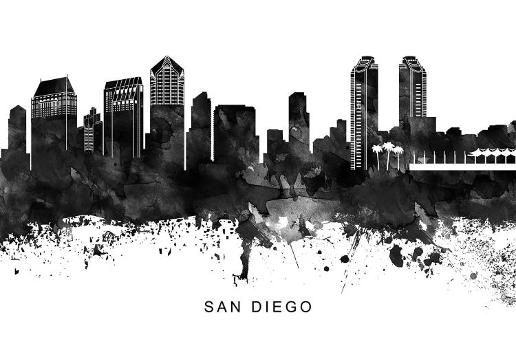 San Diego Skyline Black & White