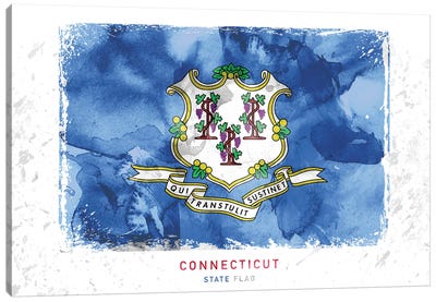 Connecticut Canvas Art Print - Flag Art