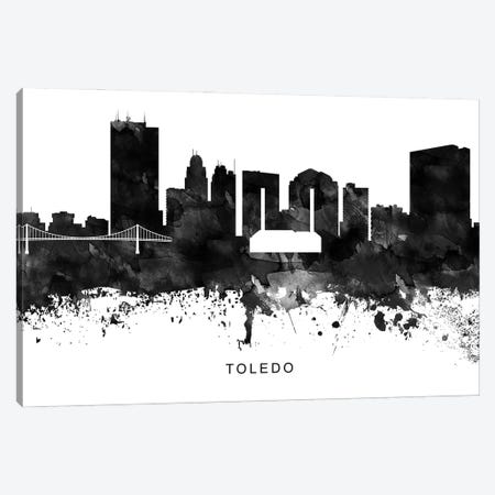 Toledo Skyline Black & White Canvas Print #WDA861} by WallDecorAddict Art Print