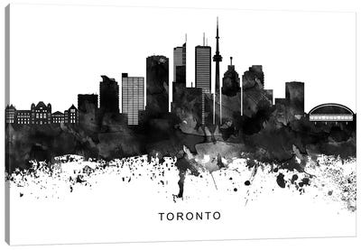 Toronto Skyline Black & White Canvas Art Print - Canada Art
