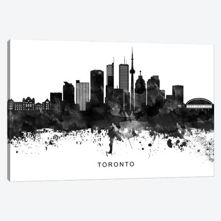 Toronto Skyline Black & White Canvas Print #WDA862} by WallDecorAddict Art Print