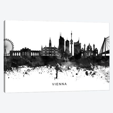 Vienna Skyline Black & White Canvas Print #WDA866} by WallDecorAddict Canvas Art