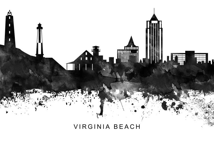 Virginia Skyline Black & White by WallDecorAddict wall art