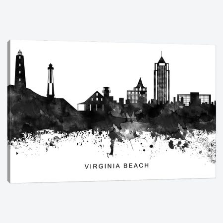 Virginia Skyline Black & White Canvas Print #WDA867} by WallDecorAddict Canvas Art