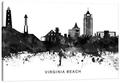 Virginia Skyline Black & White Canvas Art Print - Virginia Art