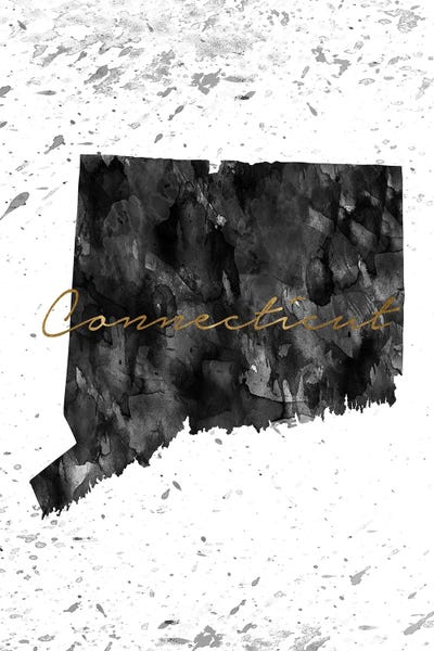Connecticut: Connecticut Black And White Gold by WallDecorAddict