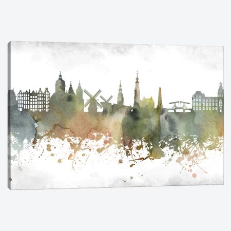 Amsterdam Skyline Canvas Print #WDA874} by WallDecorAddict Canvas Art Print