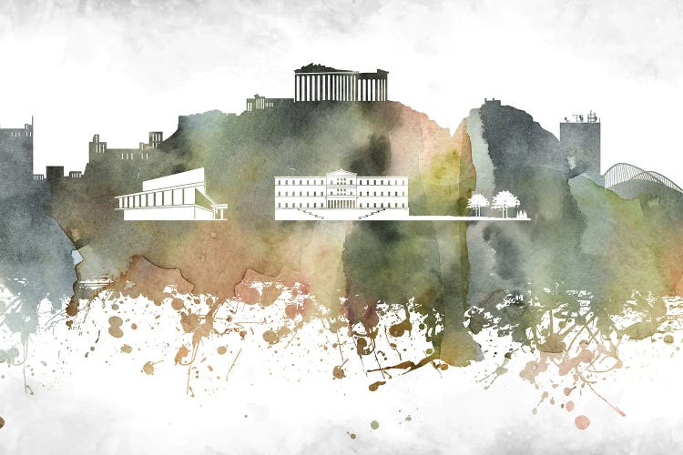 Athens Skyline by WallDecorAddict wall art