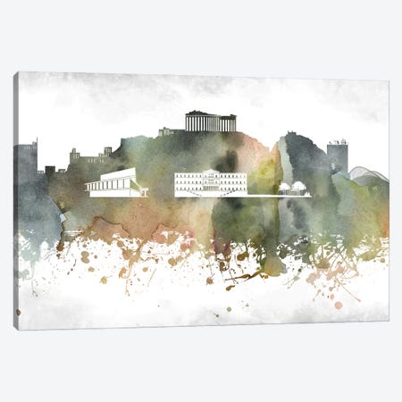 Athens Skyline Canvas Print #WDA876} by WallDecorAddict Canvas Print