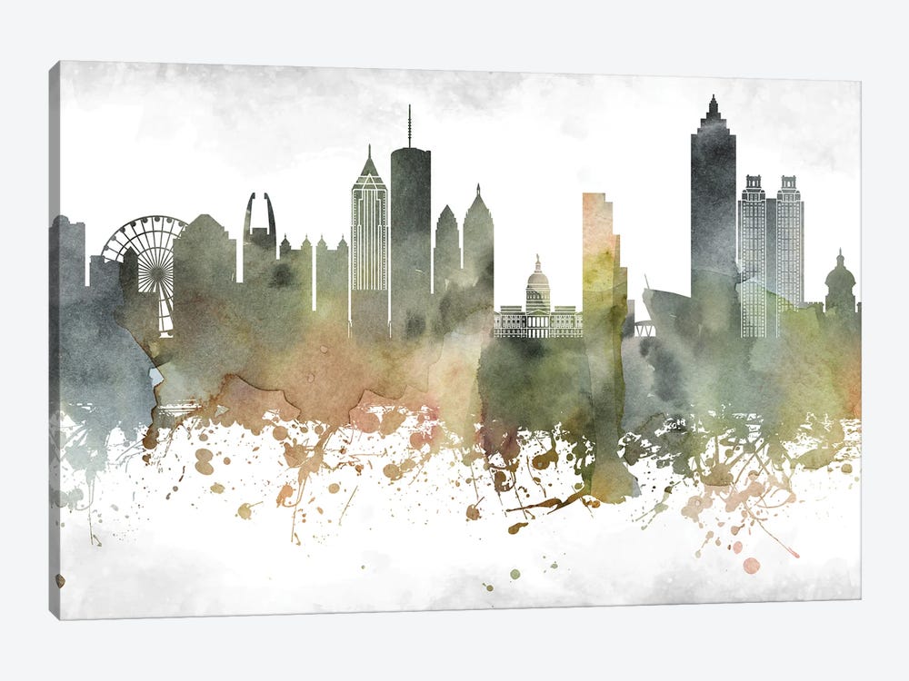 Atlanta Skyline by WallDecorAddict 1-piece Canvas Wall Art