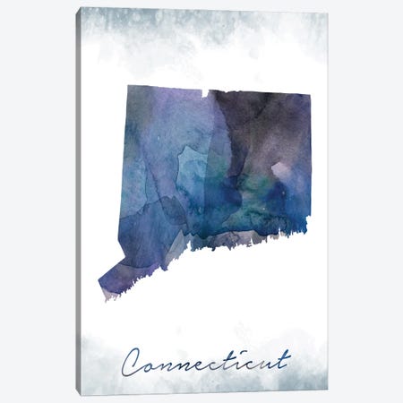 Connecticut State Bluish Canvas Print #WDA87} by WallDecorAddict Canvas Art