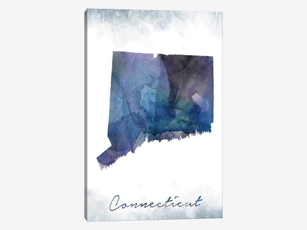 Connecticut State Bluish by WallDecorAddict 1-piece Canvas Wall Art