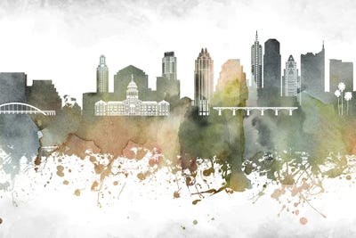 Austin Skyline by WallDecorAddict framed wall art