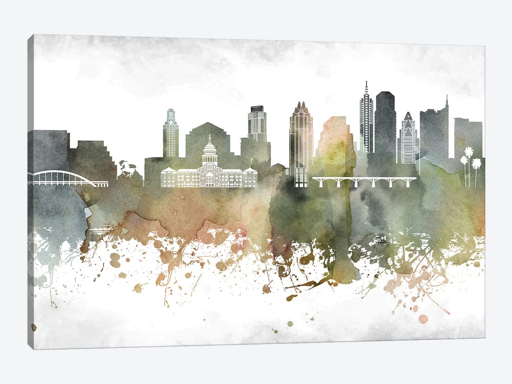 Austin Skyline by WallDecorAddict 1-piece Canvas Artwork