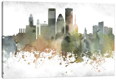 Baltimore Skyline Canvas Art Print - WallDecorAddict