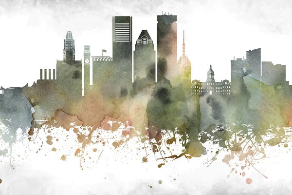 Baltimore: Baltimore Skyline by WallDecorAddict