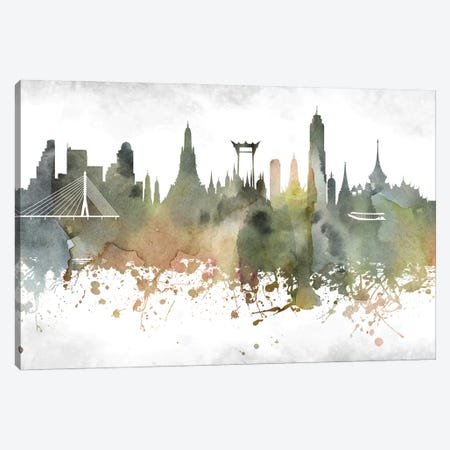 Bangkok Skyline Canvas Print #WDA882} by WallDecorAddict Canvas Print