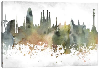 Barcelona Skyline Canvas Art Print - Catalonia Art