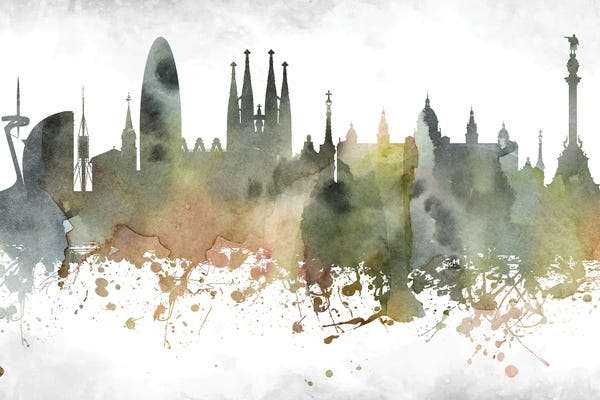 Catalonia: Barcelona Skyline by WallDecorAddict