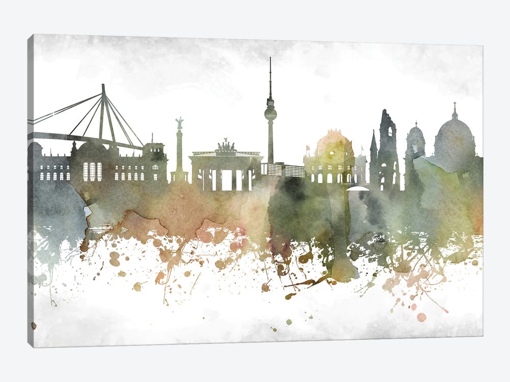 Berlin Skyline by WallDecorAddict 1-piece Canvas Artwork