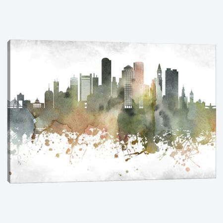 Boston Skyline Canvas Print #WDA888} by WallDecorAddict Canvas Print