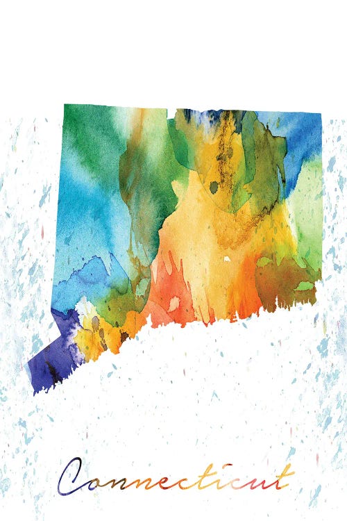 Connecticut State Colorful by WallDecorAddict wall art
