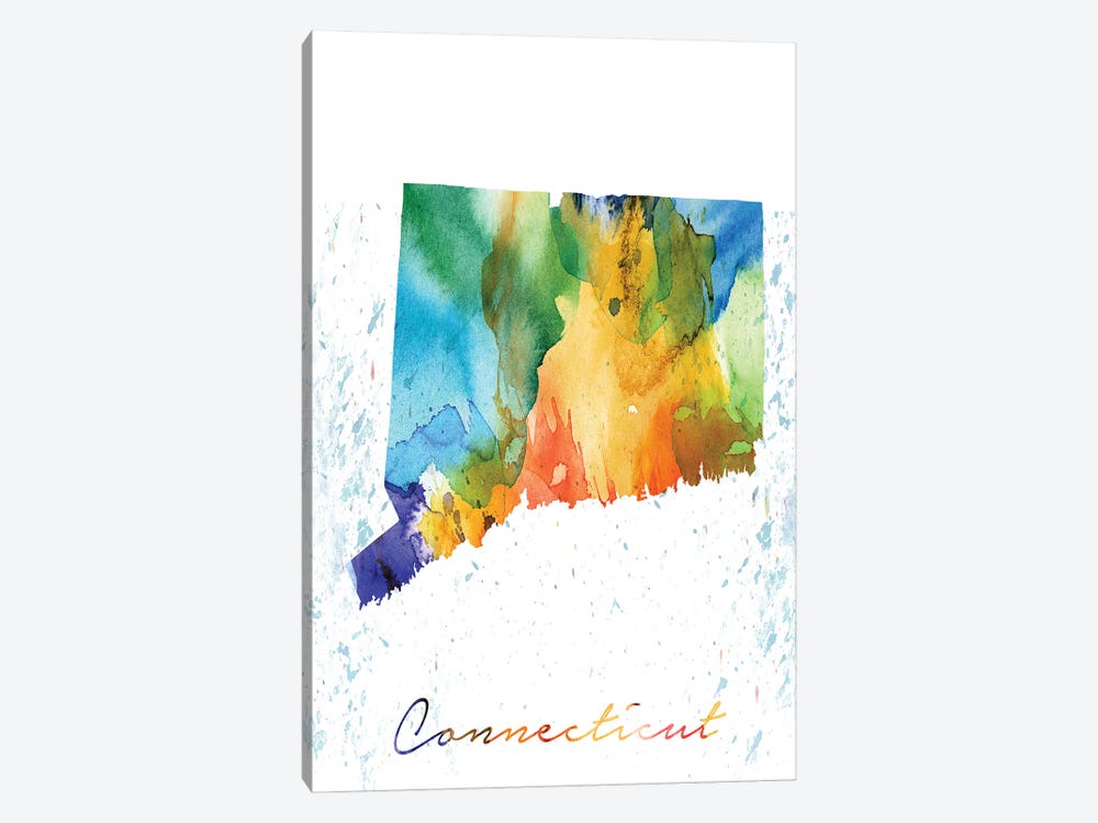 Connecticut State Colorful by WallDecorAddict 1-piece Art Print