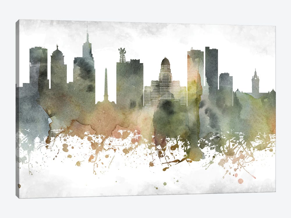 Buffalo Skyline by WallDecorAddict 1-piece Canvas Print