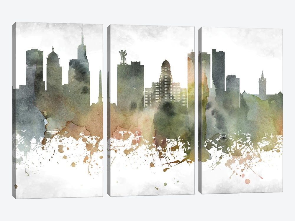 Buffalo Skyline by WallDecorAddict 3-piece Art Print