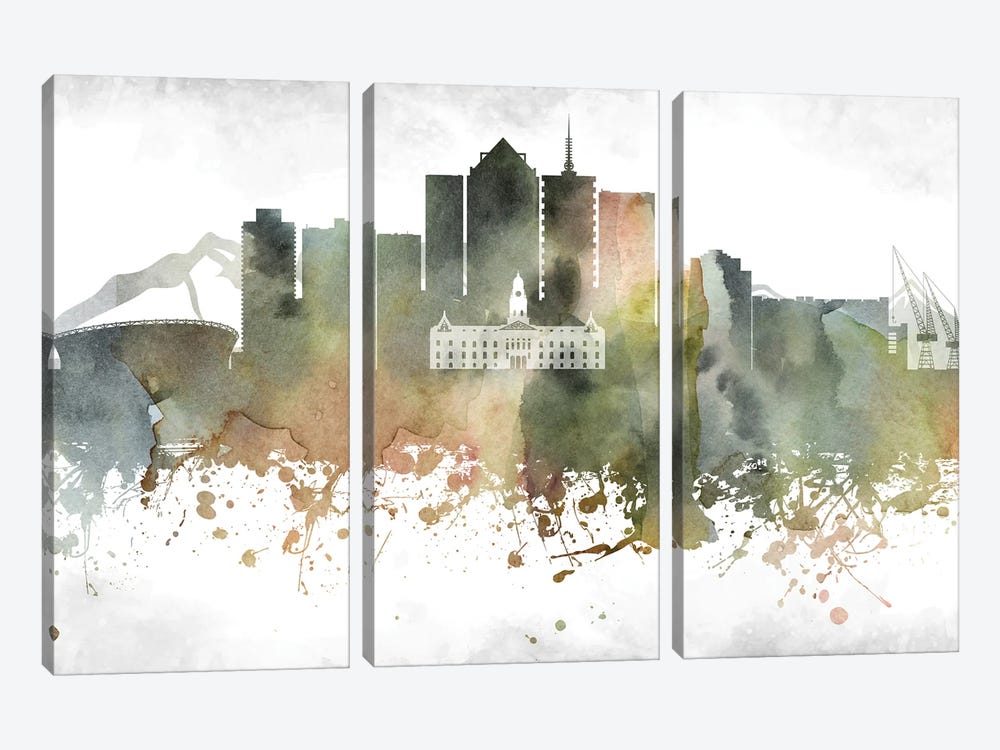 Cape Town Skyline by WallDecorAddict 3-piece Canvas Wall Art