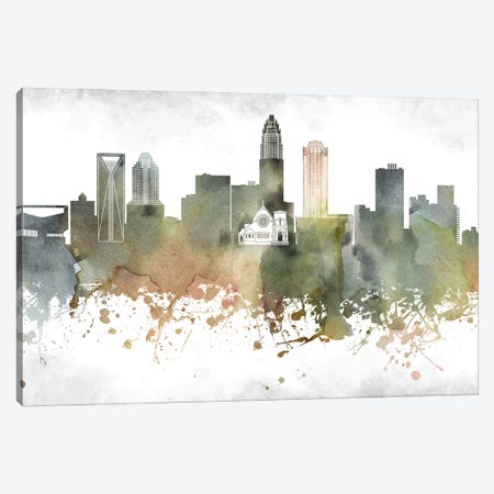 Charlotte Skyline Canvas Print #WDA897} by WallDecorAddict Art Print