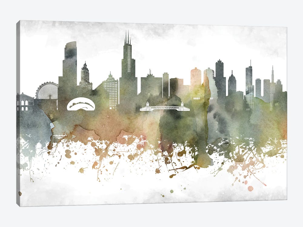 Chicago Skyline by WallDecorAddict 1-piece Art Print