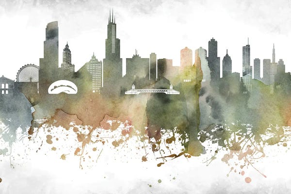 Chicago Skylines: Chicago Skyline by WallDecorAddict