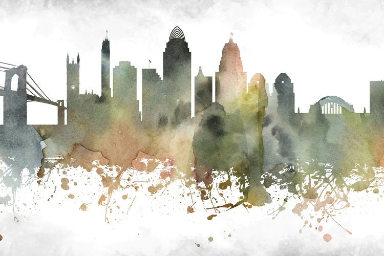 Cincinnati Skyline by WallDecorAddict wall art