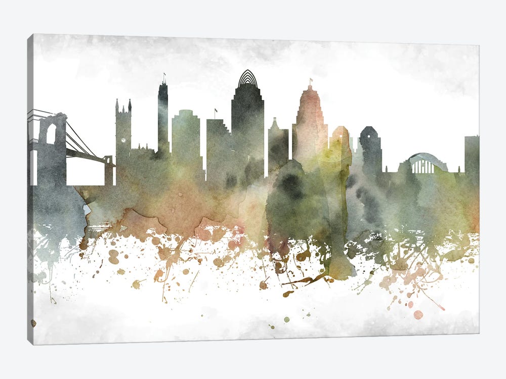 Cincinnati Skyline by WallDecorAddict 1-piece Canvas Art